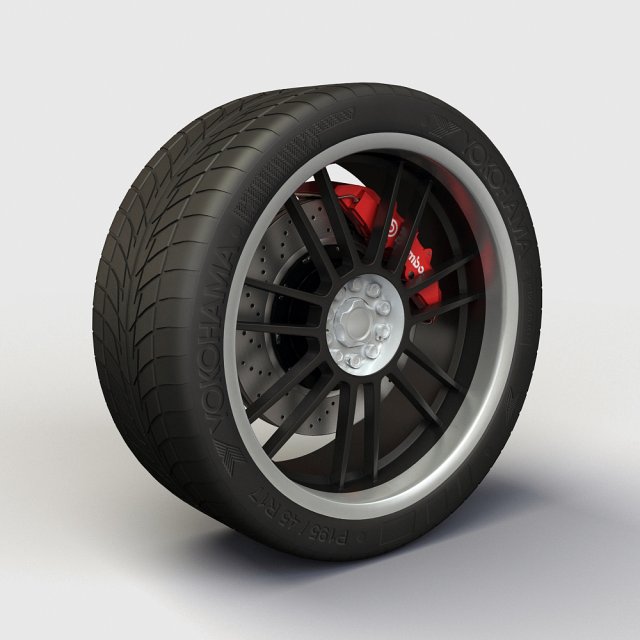 wheel akita racing ak25 rims and tire 3D Model .c4d .max .obj .3ds .fbx .stl .blend 