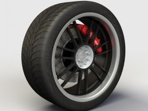 wheel akita racing ak25 rims and tire Model 3D