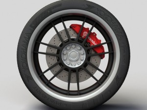 wheel akita racing ak25 rims and tire 3D Model
