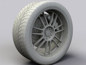 wheel akita racing ak25 rims and tire 3D Model