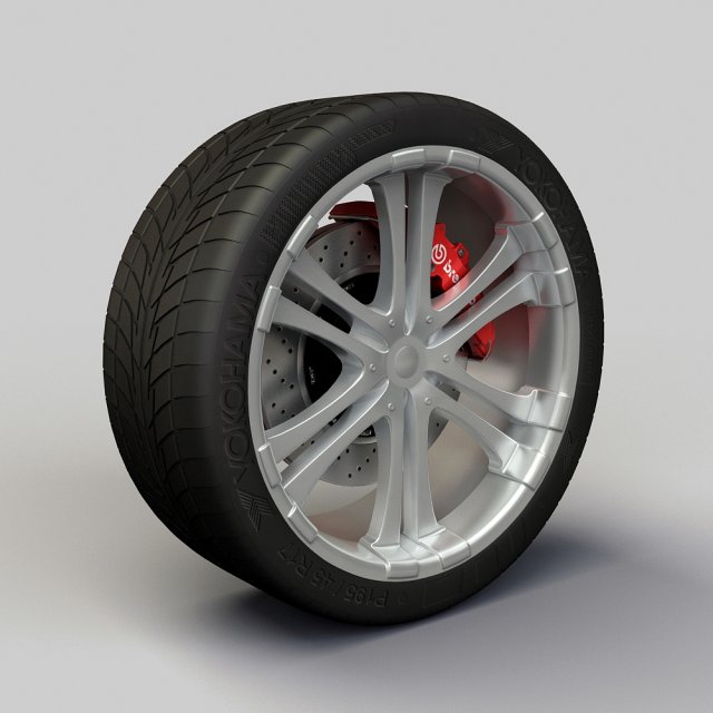wheel alloy ion 114 rims and tyre 3D Model .c4d .max .obj .3ds .fbx .stl .blend 