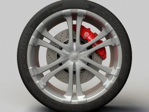 wheel alloy ion 114 rims and tyre 3D Model