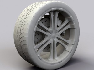 wheel alloy ion 114 rims and tyre 3D Model