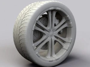 wheel alloy ion 114 rims and tyre 3D Model