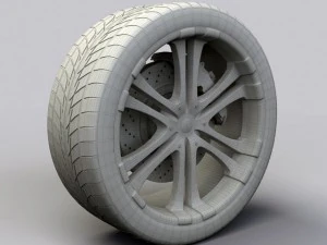 wheel alloy ion 114 rims and tyre 3D Model