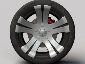 wheel alloy ion 138 rims  and tire 3D 모델