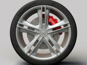 wheel alloy ion 161 rims and tyre 3D Model