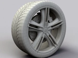 wheel alloy ion 161 rims and tyre 3D Model