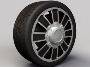 wheel alloy ion 166 rims and tyre 3D Model