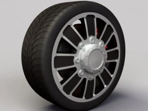 车轮合金 ion 166 轮圈和轮胎 3D 模型