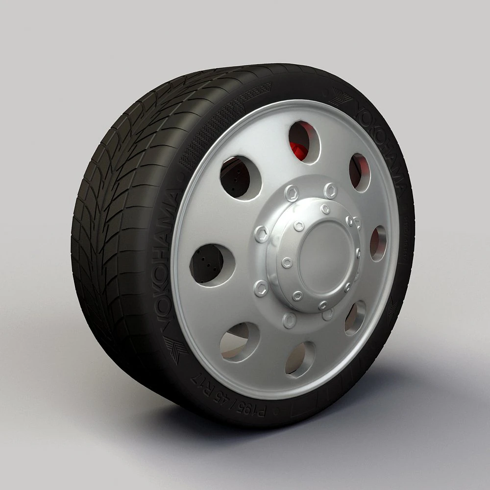 wheel alloy ion 167 rims and tyre 3D Model .c4d .max .obj .3ds .fbx .stl .blend 