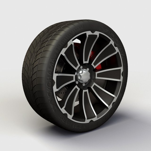 wheel alloy ion 180 rims and tyre 3D Модель .c4d .max .obj .3ds .fbx .stl .blend 