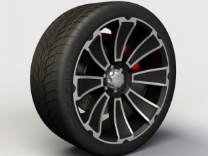 wheel alloy ion 180 rims and tyre Model 3D
