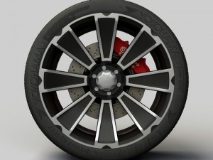 wheel alloy ion 180 rims and tyre 3D Модель
