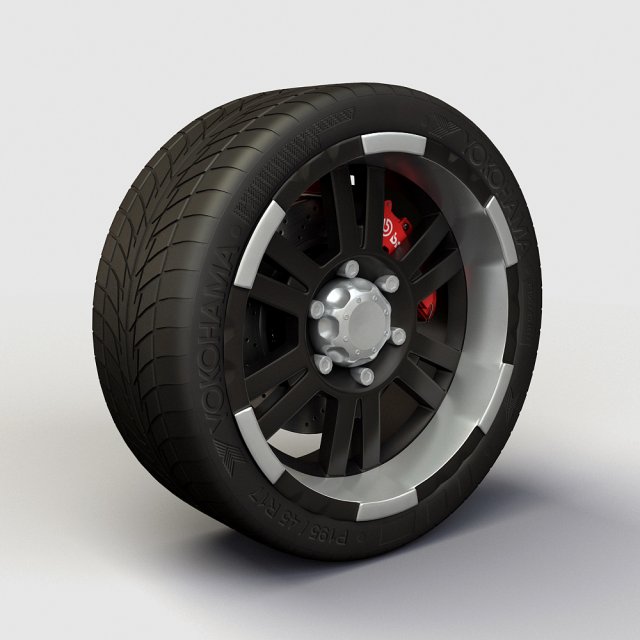 wheel alloy ion 182 rims and tyre 3D Модель .c4d .max .obj .3ds .fbx .stl .blend 