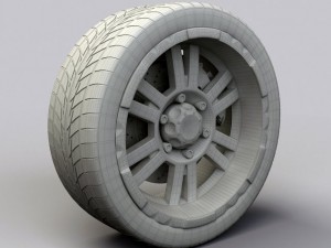 wheel alloy ion 182 rims and tyre 3D Модель