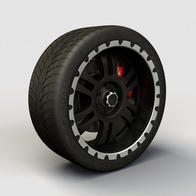 wheel alloy ion 195 rims and tyre 3D 모델 .c4d .max .obj .3ds .fbx .stl .blend 