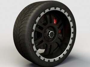 wheel alloy ion 195 rims and tyre Model 3D