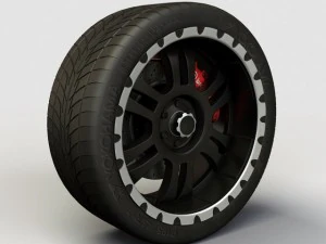 车轮合金 ion 195 轮圈和轮胎 3D 模型