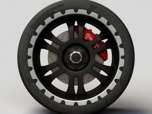 wheel alloy ion 195 rims and tyre 3D 모델