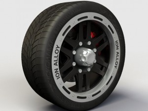 wheel alloy ion 133 rims and tire Model 3D