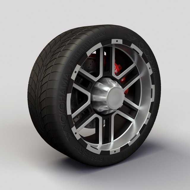 wheel alloy ion 179 rims and tyre 3D Модель .c4d .max .obj .3ds .fbx .stl .blend 