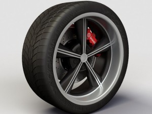 wheel alloy ion 625 rims and tire Model 3D