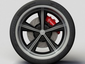 wheel alloy ion 625 rims and tire Model 3D
