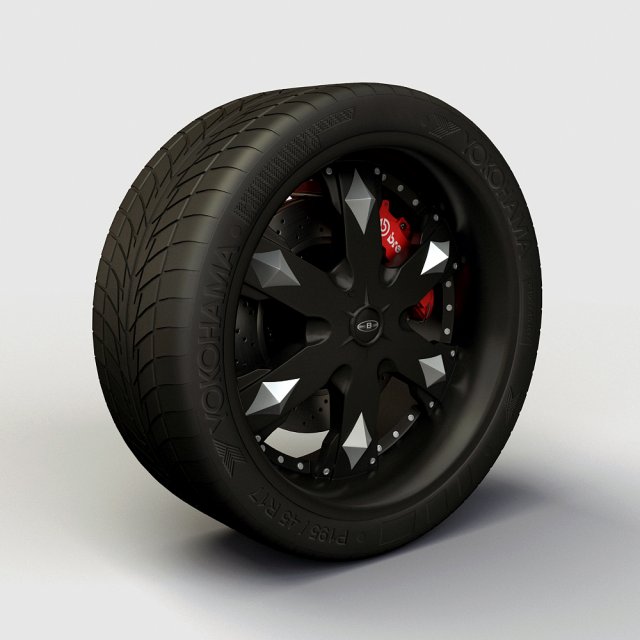 wheel baccarat  athlete rims and tyre Model 3D .c4d .max .obj .3ds .fbx .stl .blend 