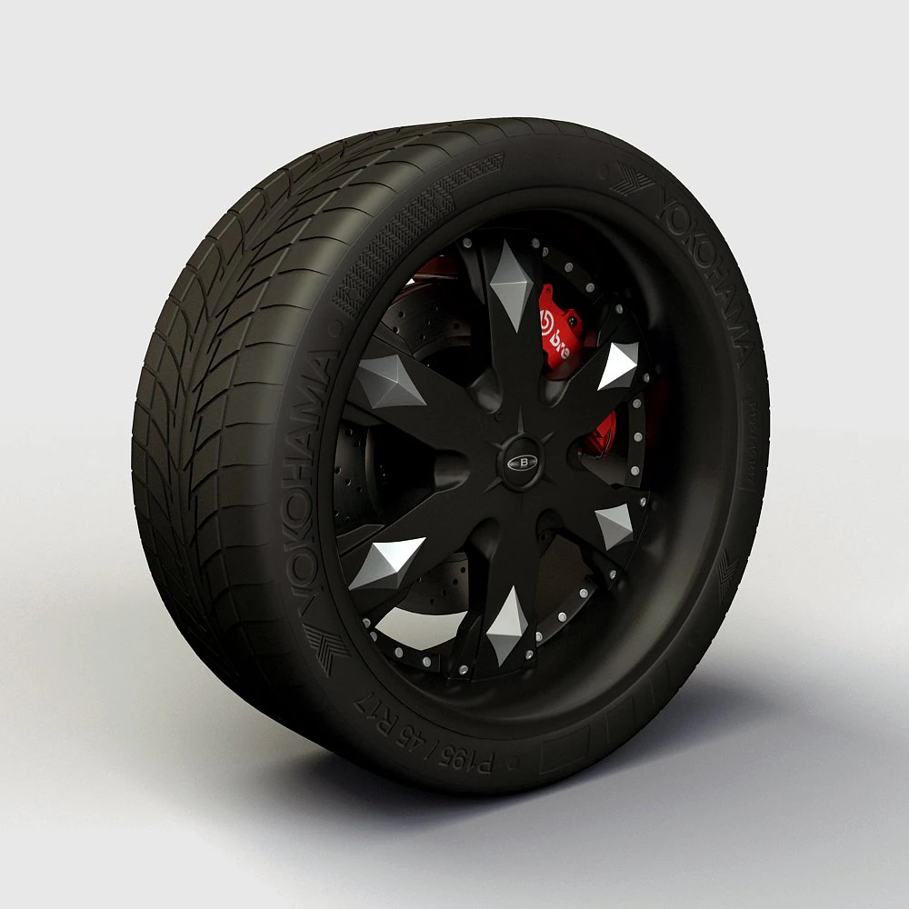 wheel baccarat  athlete rims and tyre 3D Model .c4d .max .obj .3ds .fbx .stl .blend 