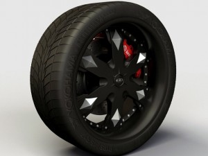 wheel baccarat  athlete rims and tyre Model 3D