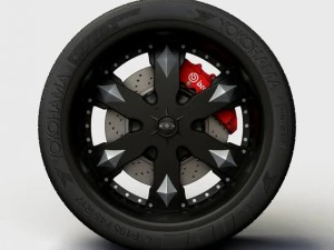wheel baccarat  athlete rims and tyre 3D Model