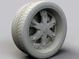 wheel baccarat  athlete rims and tyre 3D Model