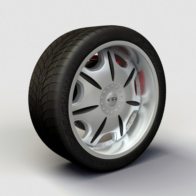 wheel baccarat  director rims and tire Model 3D .c4d .max .obj .3ds .fbx .stl .blend 
