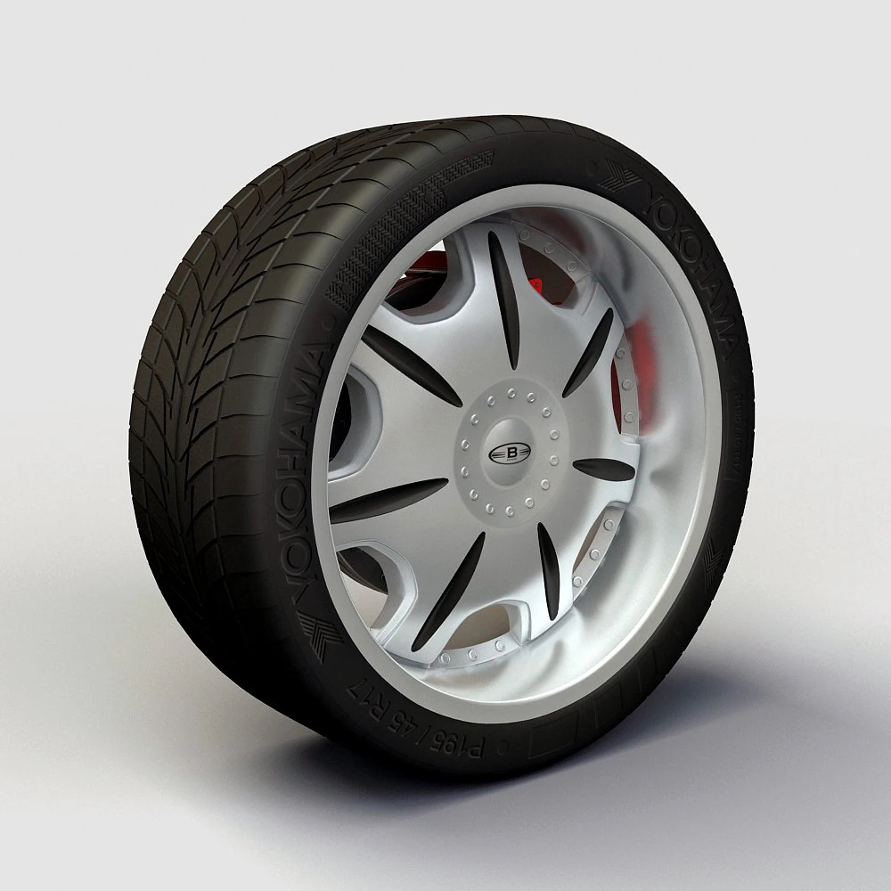 wheel baccarat  director rims and tire 3D Model .c4d .max .obj .3ds .fbx .stl .blend 