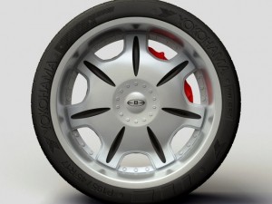 wheel baccarat  director rims and tire Model 3D
