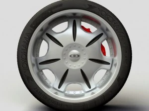 wheel baccarat  director rims and tire 3D Model