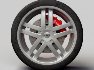 wheel baccarat  fusion rims and tire Model 3D