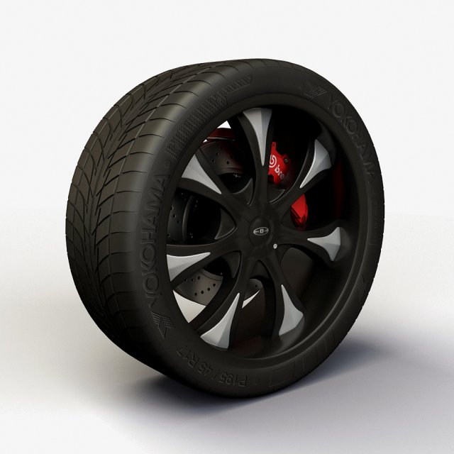wheel baccarat  mirage rims and tyre 3D Model .c4d .max .obj .3ds .fbx .stl .blend 