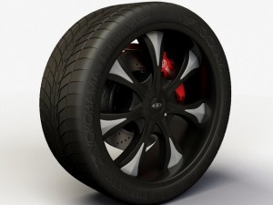 wheel baccarat  mirage rims and tyre Model 3D
