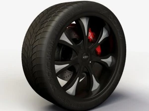 휠 바카라 미라지 림과 타이어 3D 모델