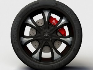 wheel baccarat  mirage rims and tyre 3D Model