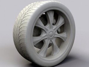 wheel baccarat  mirage rims and tyre 3D Model
