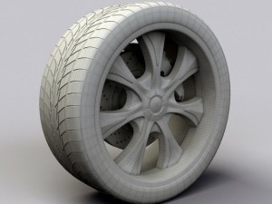 wheel baccarat  mirage rims and tyre 3D Model