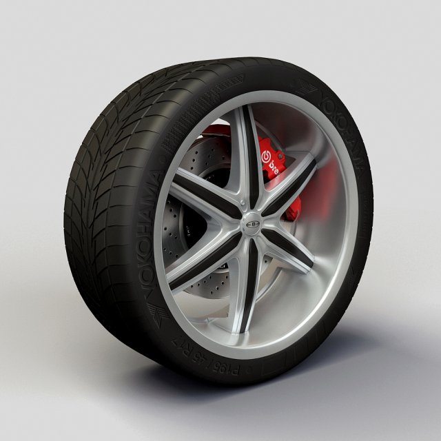 wheel baccarat outrage rims and tire 3Dモデル .c4d .max .obj .3ds .fbx .stl .blend
