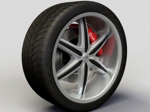 wheel baccarat  outrage rims and tire Model 3D