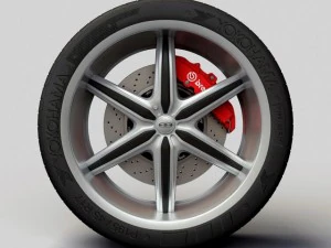 wheel baccarat  outrage rims and tire 3D Model