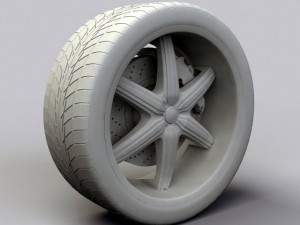 wheel baccarat  outrage rims and tire 3Dモデル
