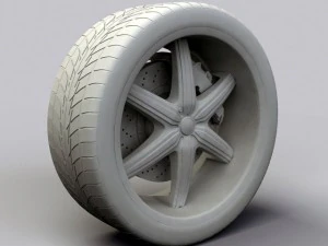 wheel baccarat  outrage rims and tire 3D Model