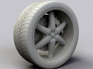 wheel baccarat  outrage rims and tire 3Dモデル